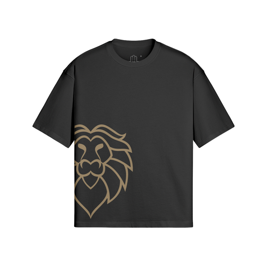 Aryeh Boxy T-Shirt - Side   Lion Solid Gold