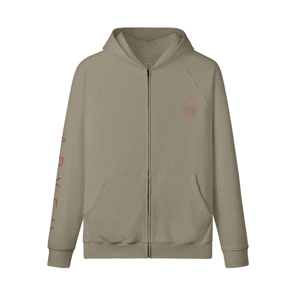 Aryeh Zip-Up - Hamsa Solid Red