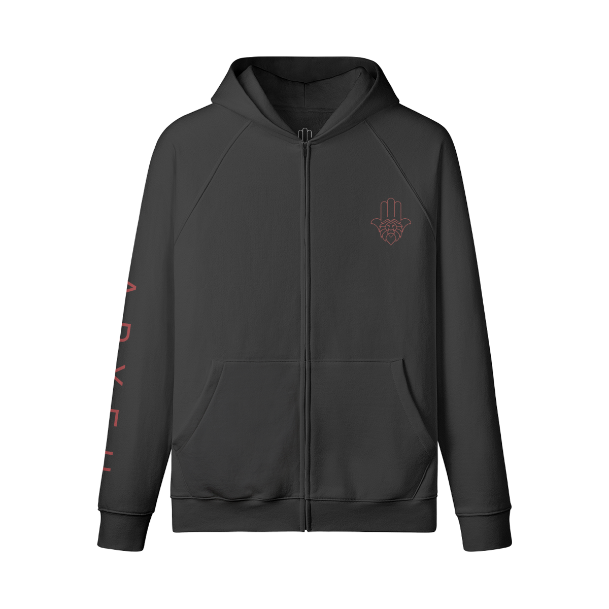 Aryeh Zip-Up - Hamsa Solid Red